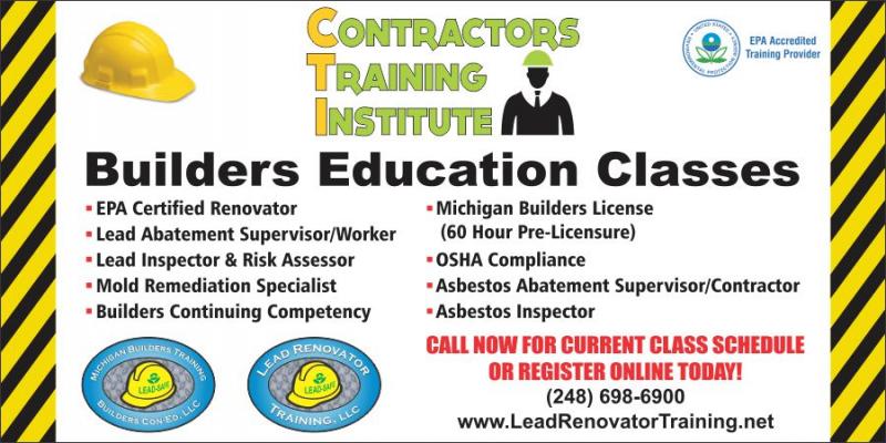 Builders Continuing Education classes, Asbestos & Lead Training, OSHA Classes