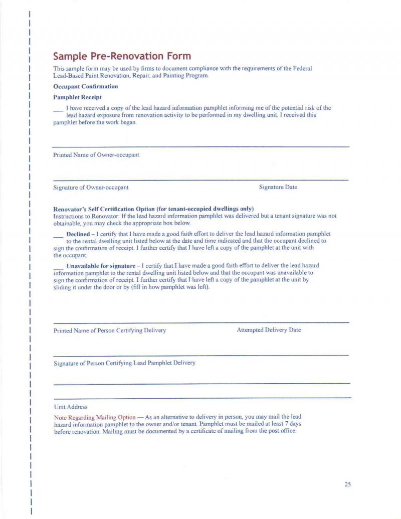 Renovate Right Brochure Signature Form